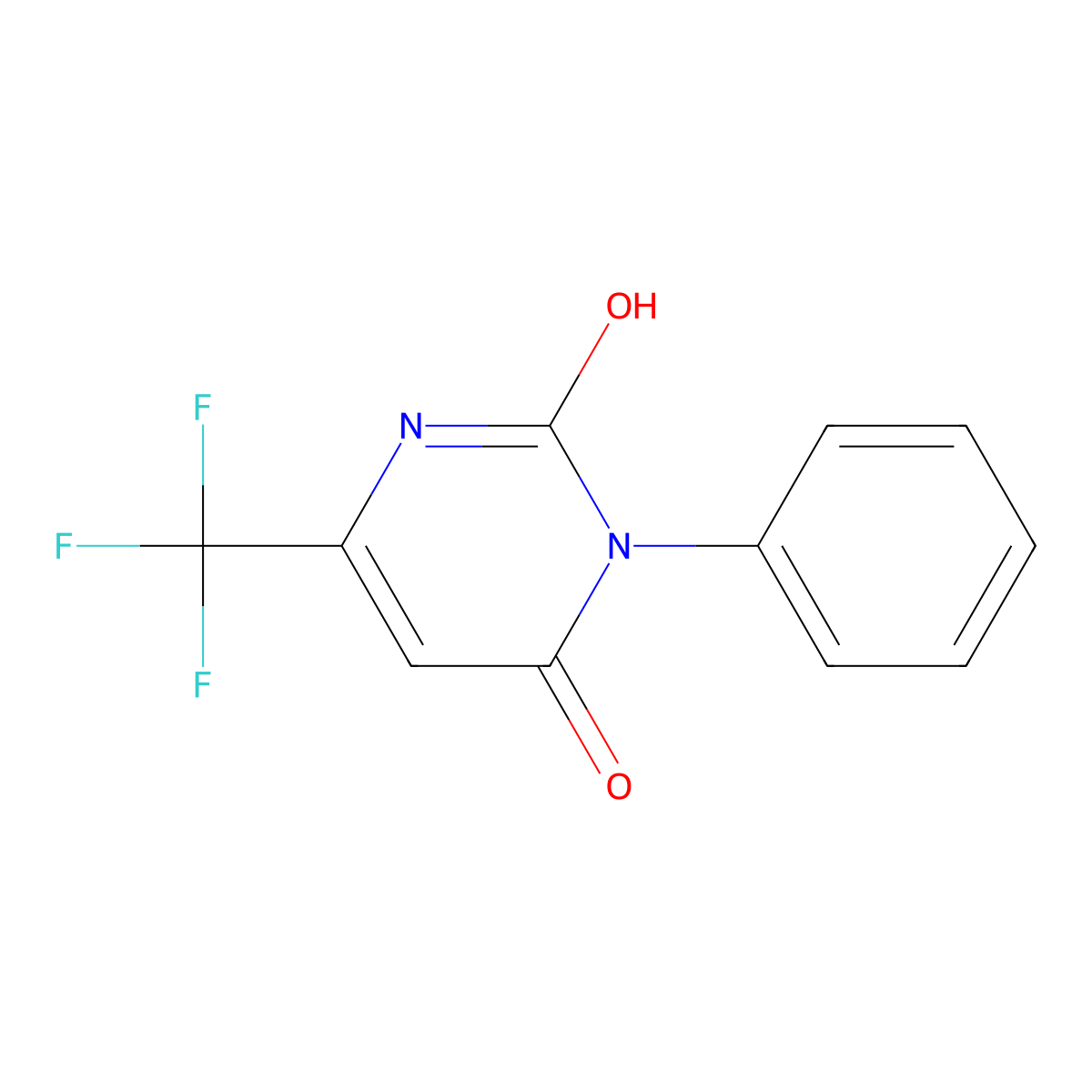3-phenyl-6-(trifluoromethyl)-1H-pyrimidine-2,4-dione molecular structure, CAS 26676-02-8
