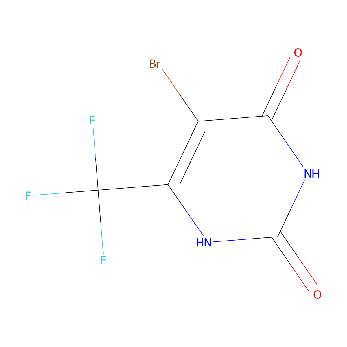 5-Bromo-6-(trifluoromethyl)pyrimidine-2,4(1H,3H)-dione molecular structure, CAS 26676-21-1