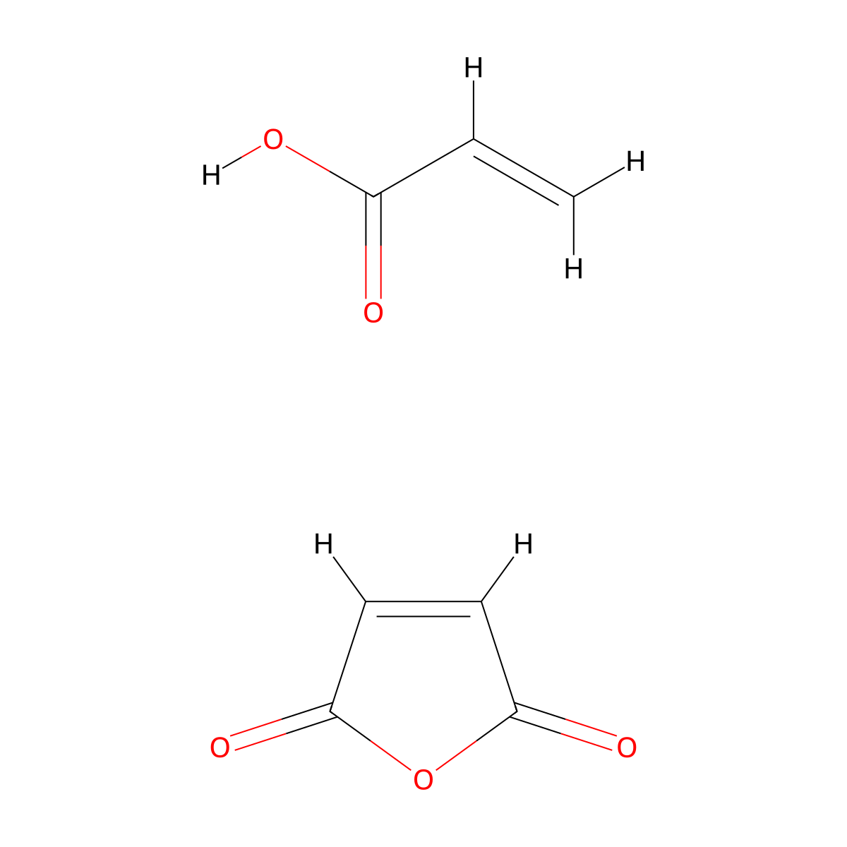 Acrylic acid, polymer with maleic anhydride molecular structure, CAS 26677-99-6