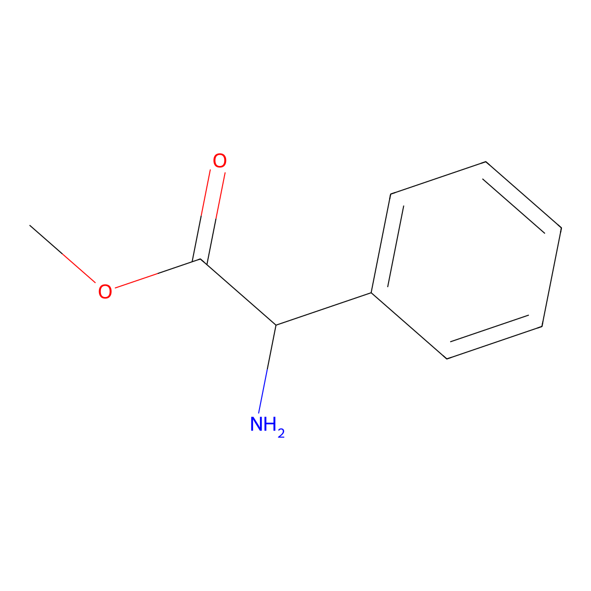 Methyl phenylglycine molecular structure, CAS 26682-99-5