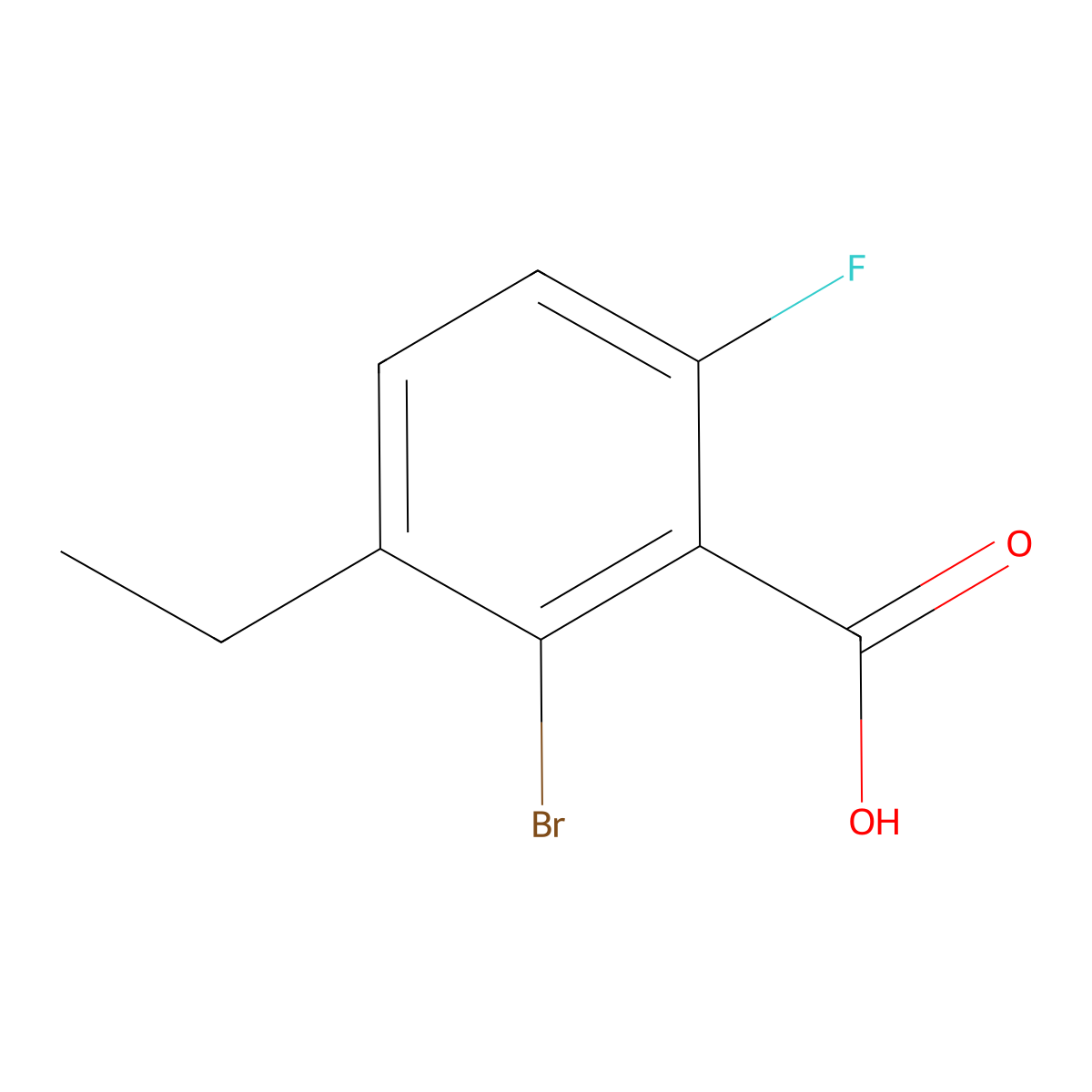 Benzoic acid, 2-bromo-3-ethyl-6-fluoro- molecular structure, CAS 2668262-56-2