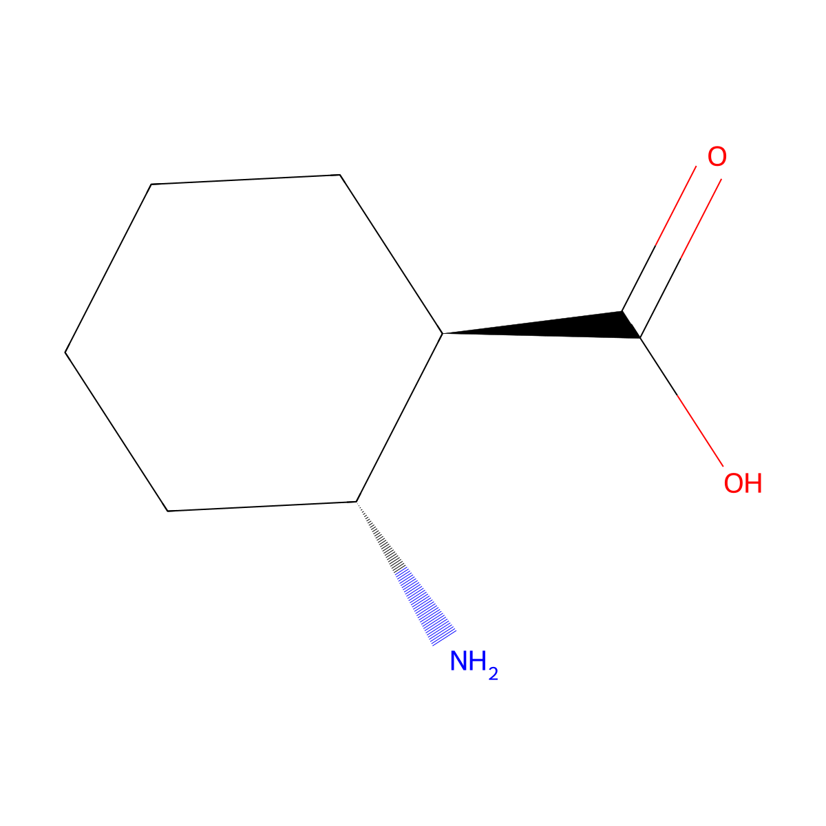 trans-2-Aminocyclohexanecarboxylic acid molecular structure, CAS 26685-83-6