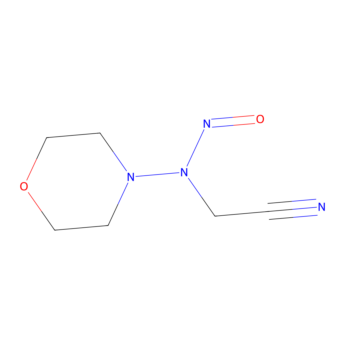 N-Nitrosomorpholinoaminoacetonitrile molecular structure, CAS 26687-79-6