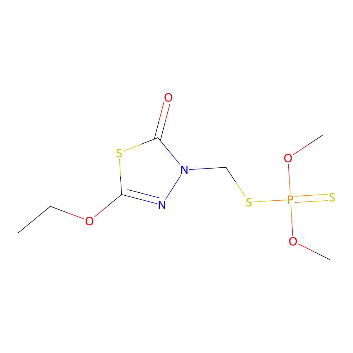 Lythidathion molecular structure, CAS 2669-32-1