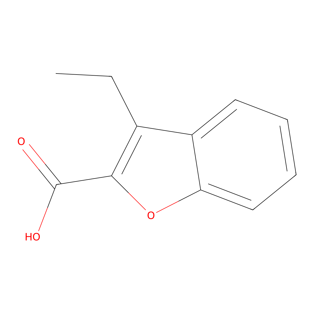 3-Ethyl-1-benzofuran-2-carboxylic acid molecular structure, CAS 26690-96-0