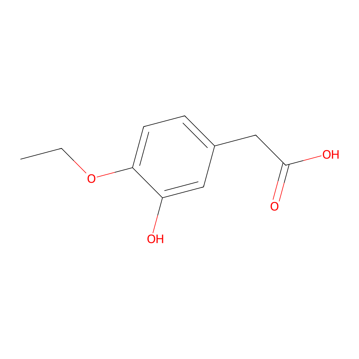 4-Ethoxy-3-hydroxyphenylacetic Acid molecular structure, CAS 26691-28-1