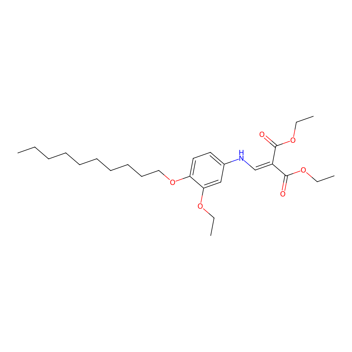 Diethyl (4-decyloxy-3-ethoxyanilino)methylenemalonate molecular structure, CAS 26692-07-9