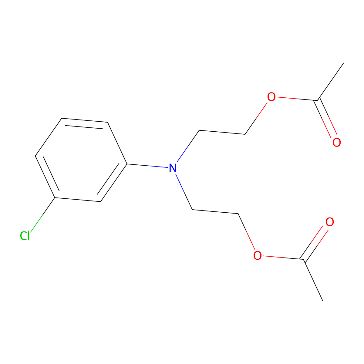 Ethanol, 2,2'-[(3-chlorophenyl)imino]bis-, 1,1'-diacetate molecular structure, CAS 26692-46-6