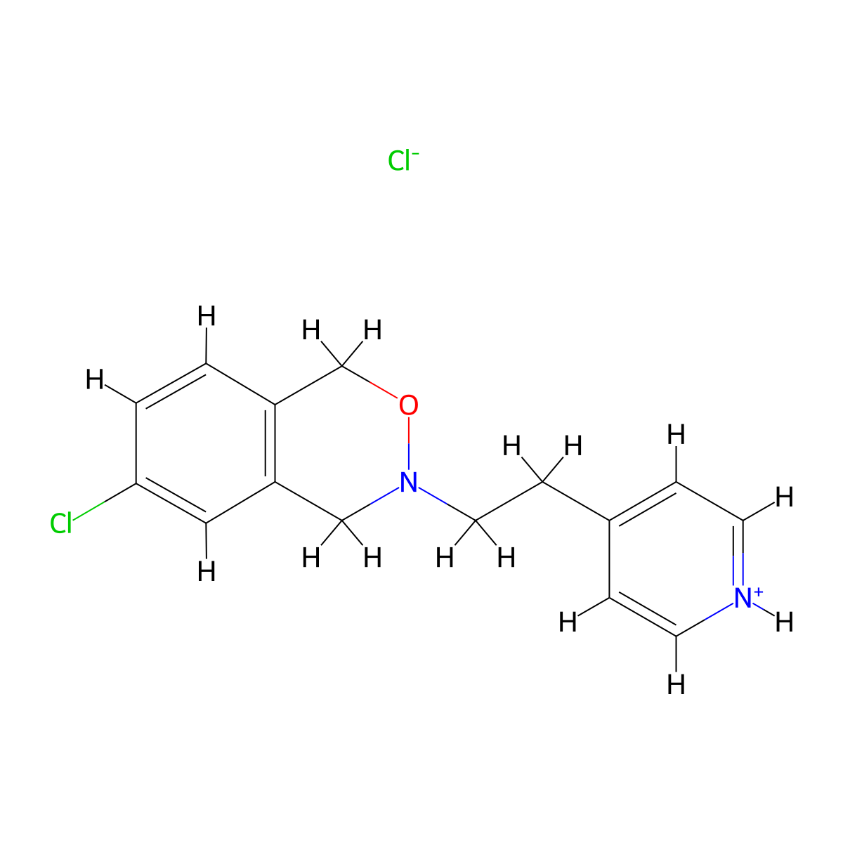 1H-2,3-Benzoxazine, 3,4-dihydro-6-chloro-3-(2-(4-pyridyl)ethyl)-, hydrochloride molecular structure, CAS 26694-00-8
