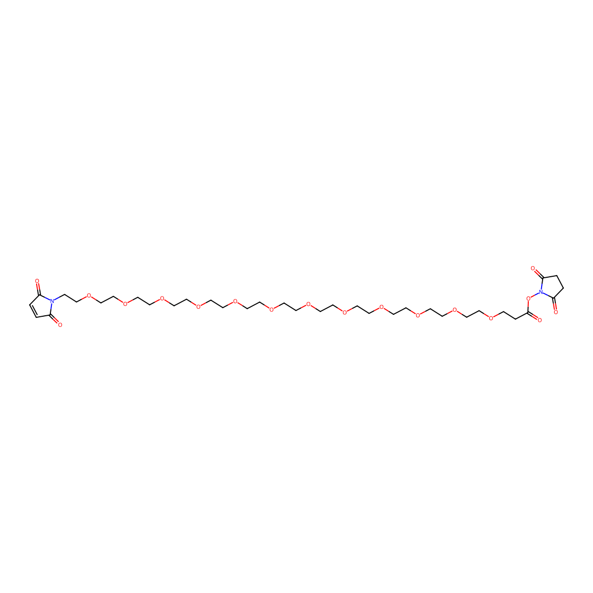 Mal-PEG12-NHS ester molecular structure, CAS 2669737-09-9