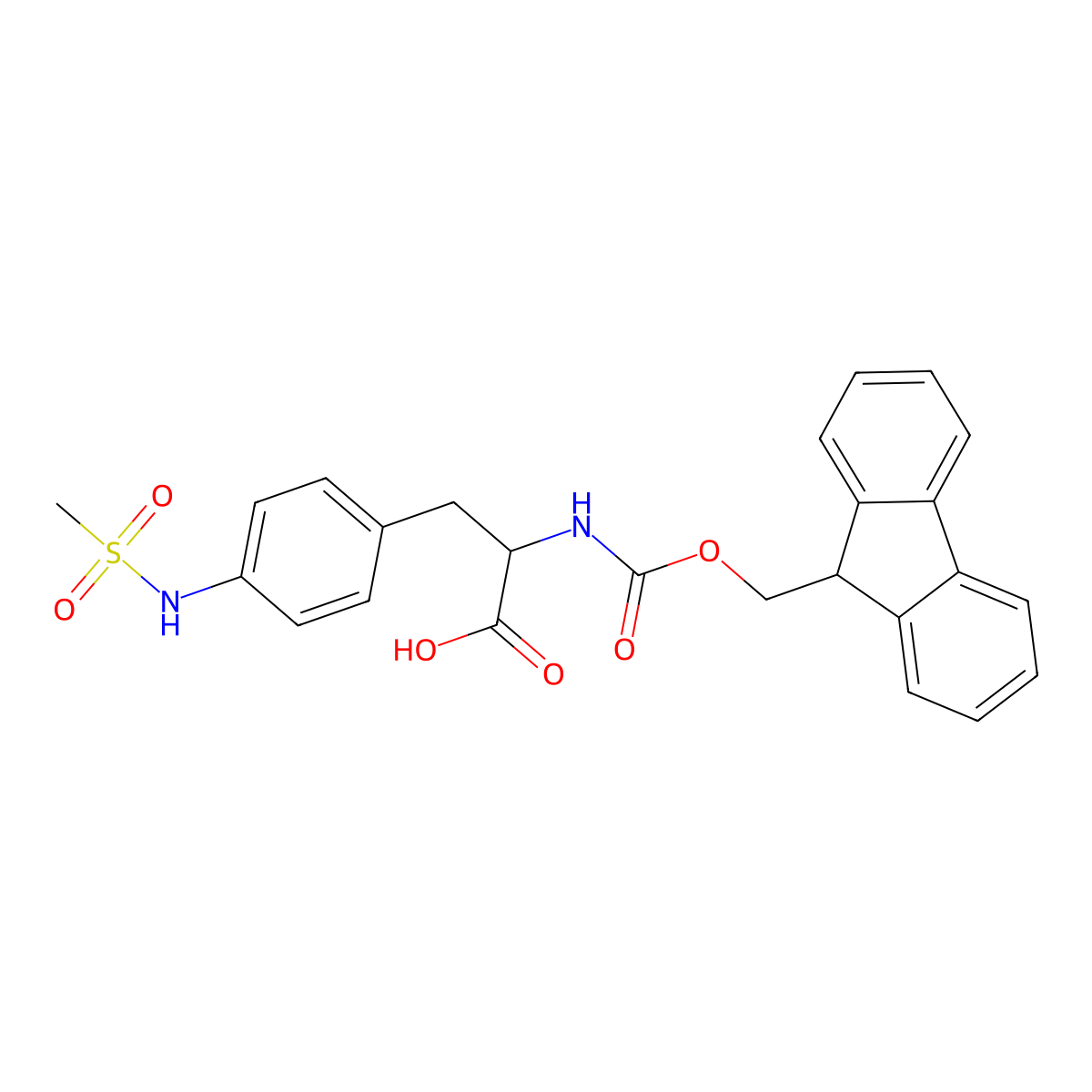 Fmoc-4-[(methylsulfonyl)amino]-DL-phenylalanine molecular structure, CAS 266999-20-6