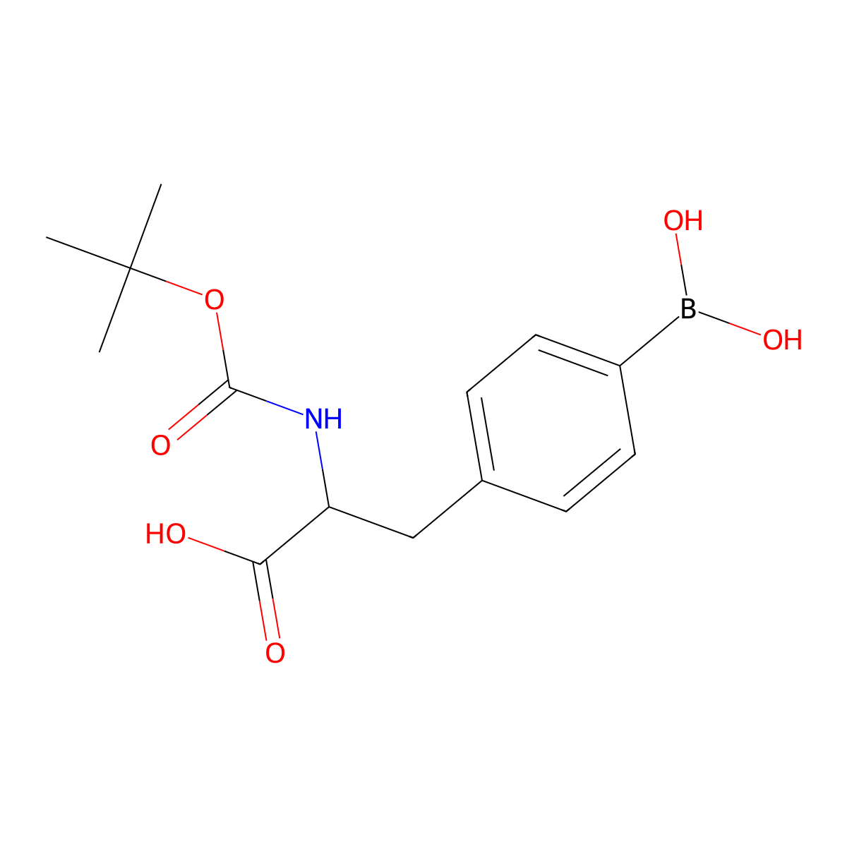 2-[(t-Butoxycarbonyl) amino]-3-[4-(dihydroxyboranyl) phenyl] propionic acid molecular structure, CAS 266999-35-3