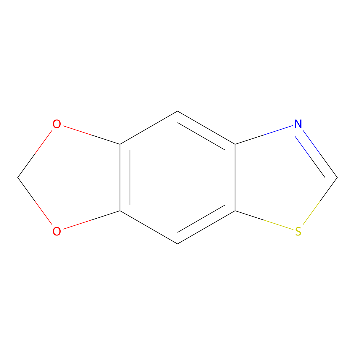 [1,3]Dioxolo[4',5':4,5]benzo[1,2-d]thiazole molecular structure, CAS 267-98-1