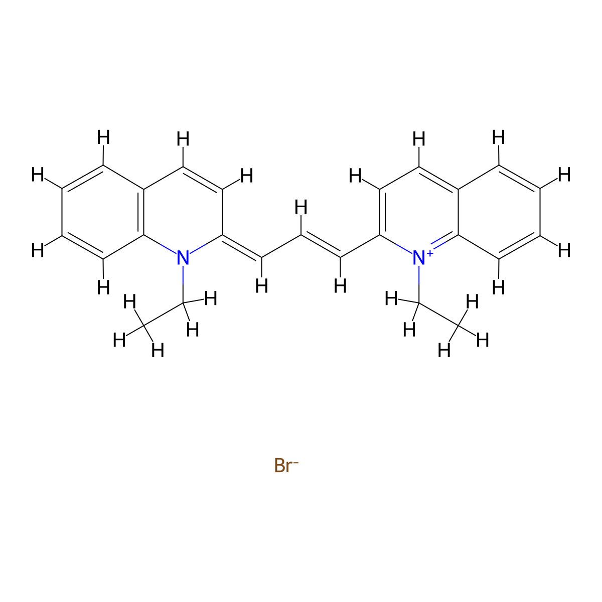 Pinacyanol bromide molecular structure, CAS 2670-67-9