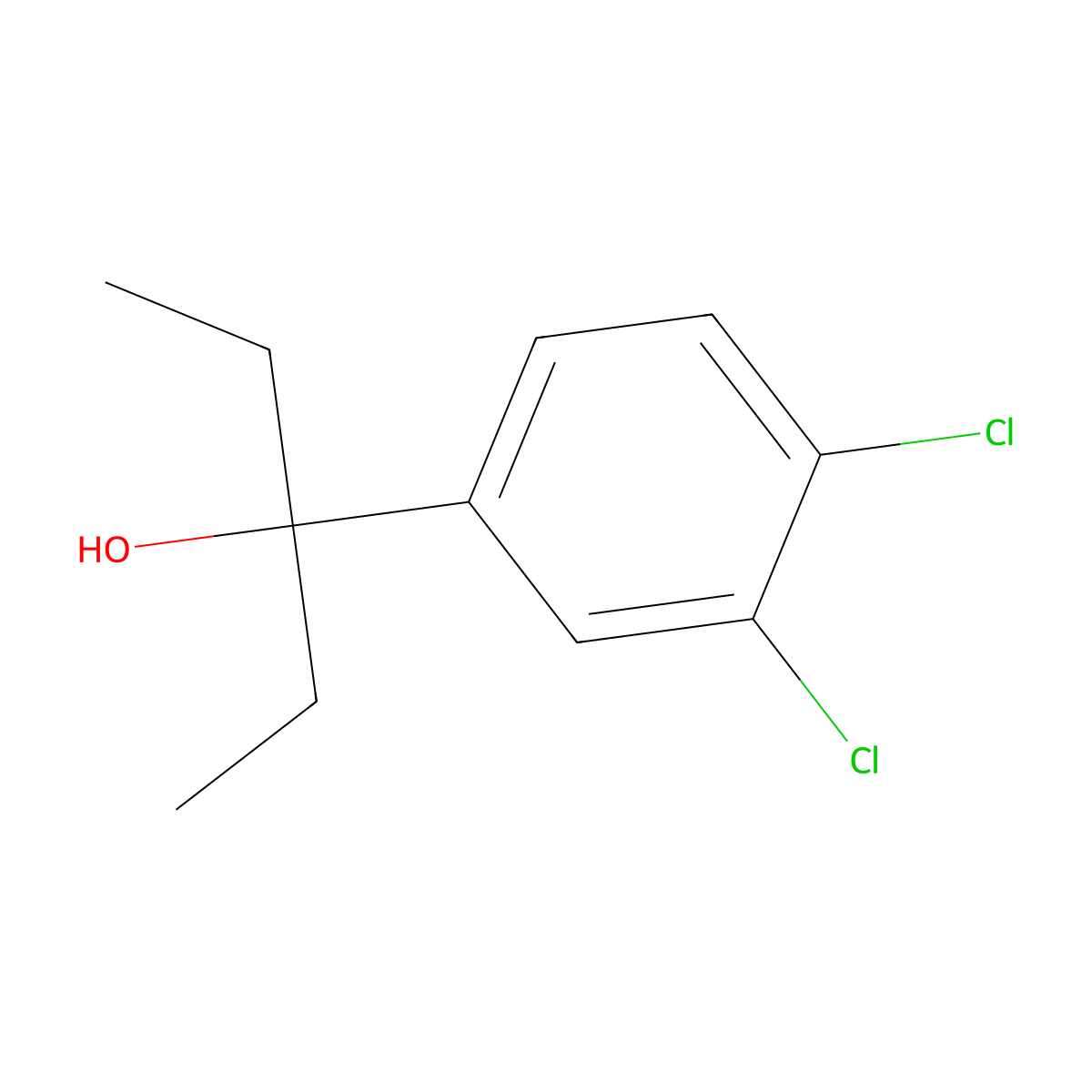 3-(3,4-Dichlorophenyl)-3-pentanol molecular structure, CAS 267003-39-4