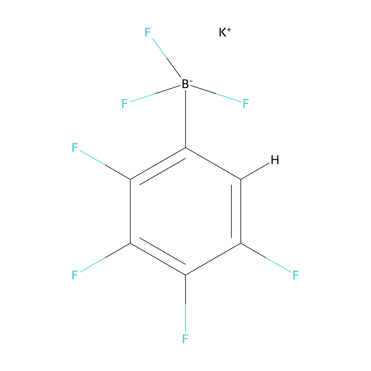 Potassium trifluoro(2,3,4,5-tetrafluorophenyl)boranuide molecular structure, CAS 267006-29-1