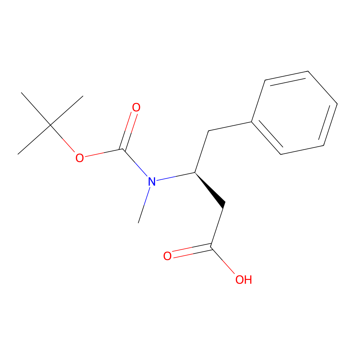 (3S)-3-{[(tert-butoxy)carbonyl](methyl)amino}-4-phenylbutanoic acid molecular structure, CAS 267007-62-5