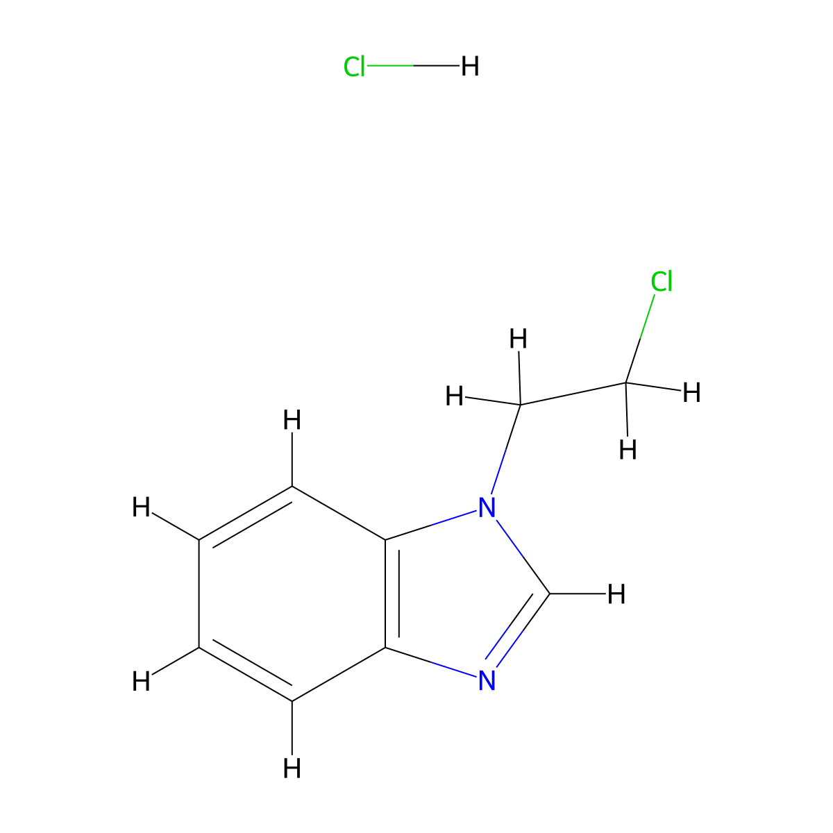 1-(2-chloroethyl)-1H-benzimidazole hydrochloride molecular structure, CAS 26706-11-6