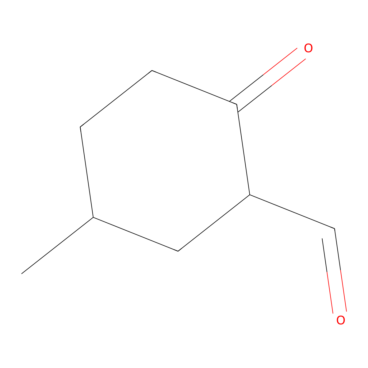 5-Methyl-2-oxocyclohexane-1-carbaldehyde molecular structure, CAS 26706-86-5