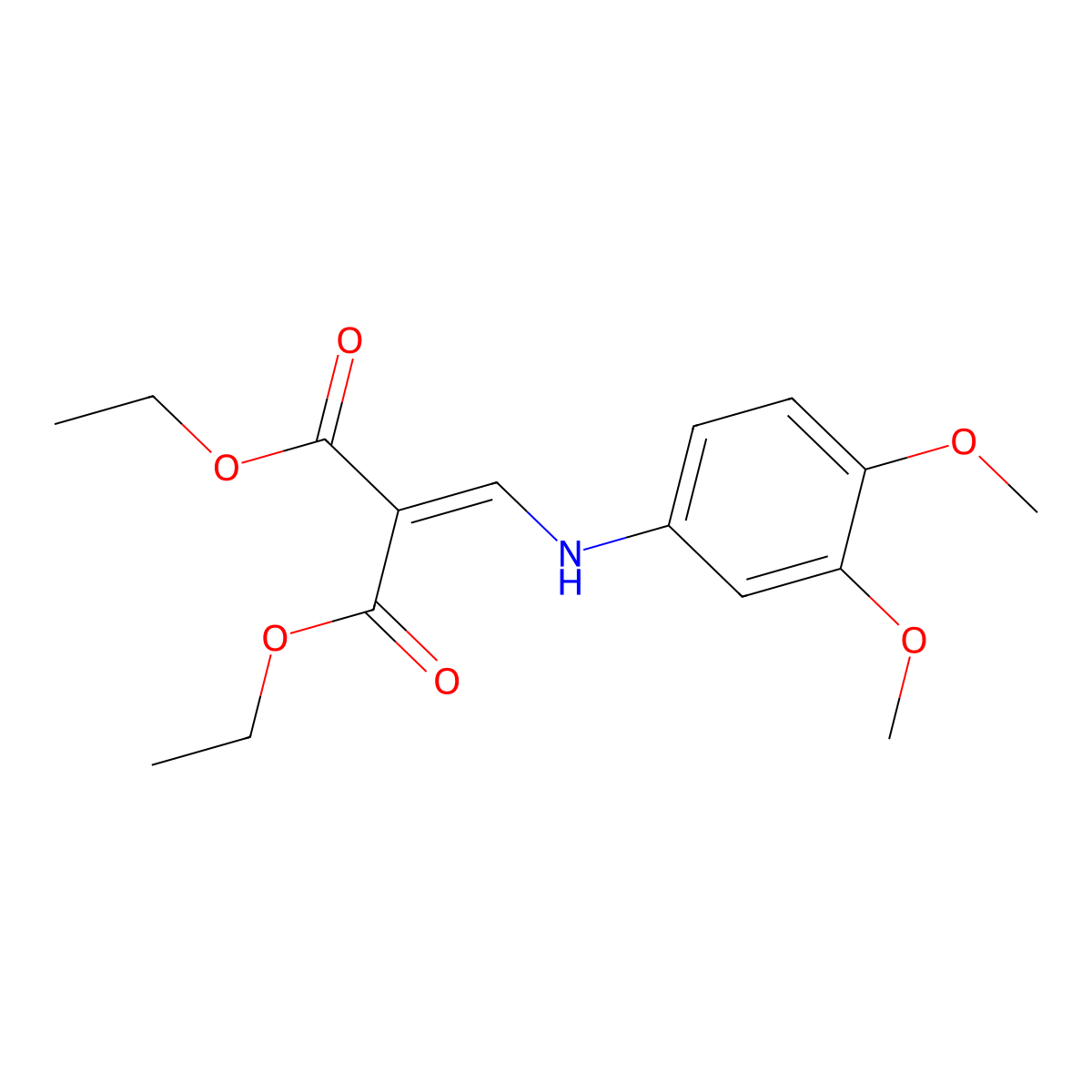 Diethyl 2-[(3,4-dimethoxyanilino)methylidene]propanedioate molecular structure, CAS 26717-39-5