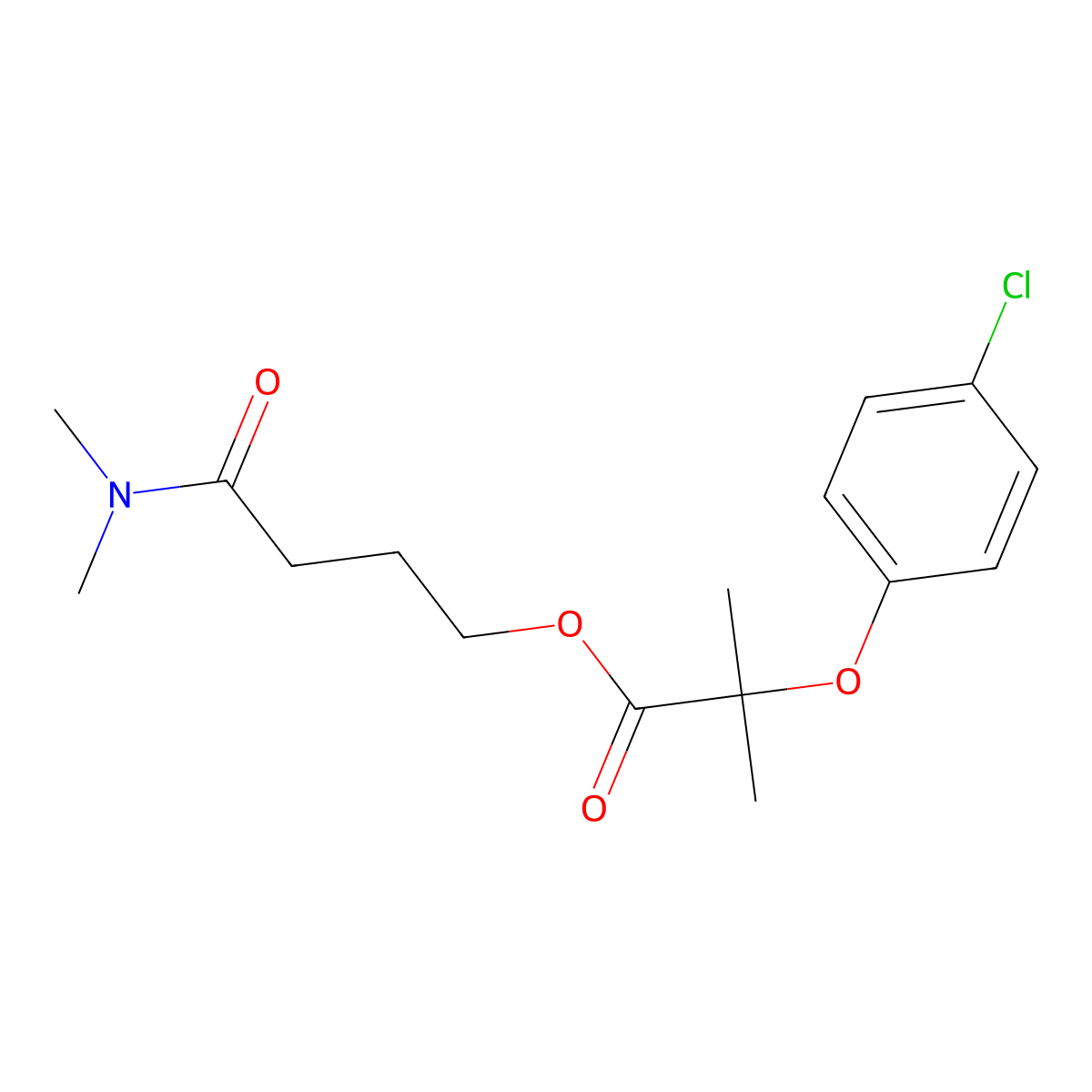 Clofibride molecular structure, CAS 26717-47-5