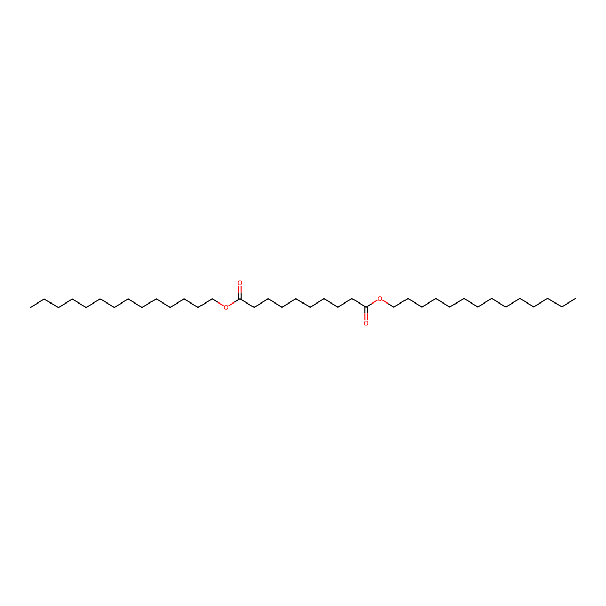 Ditetradecyl sebacate molecular structure, CAS 26719-47-1