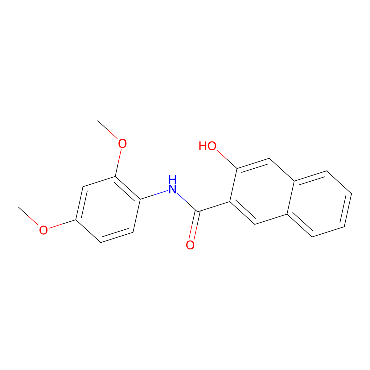 2-Naphthalenecarboxamide, N-(2,4-dimethoxyphenyl)-3-hydroxy- molecular structure, CAS 2672-77-7