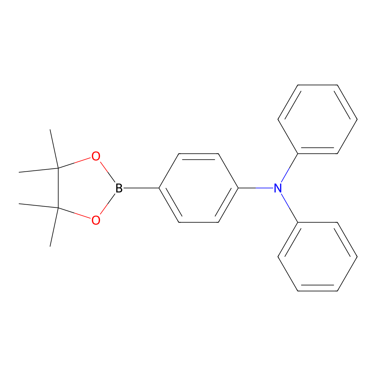 Diphenyl-(4-(4,4,5,5-tetramethyl-(1,3,2)dioxaborolan-2-yl)-phenyl)-amine molecular structure, CAS 267221-88-5