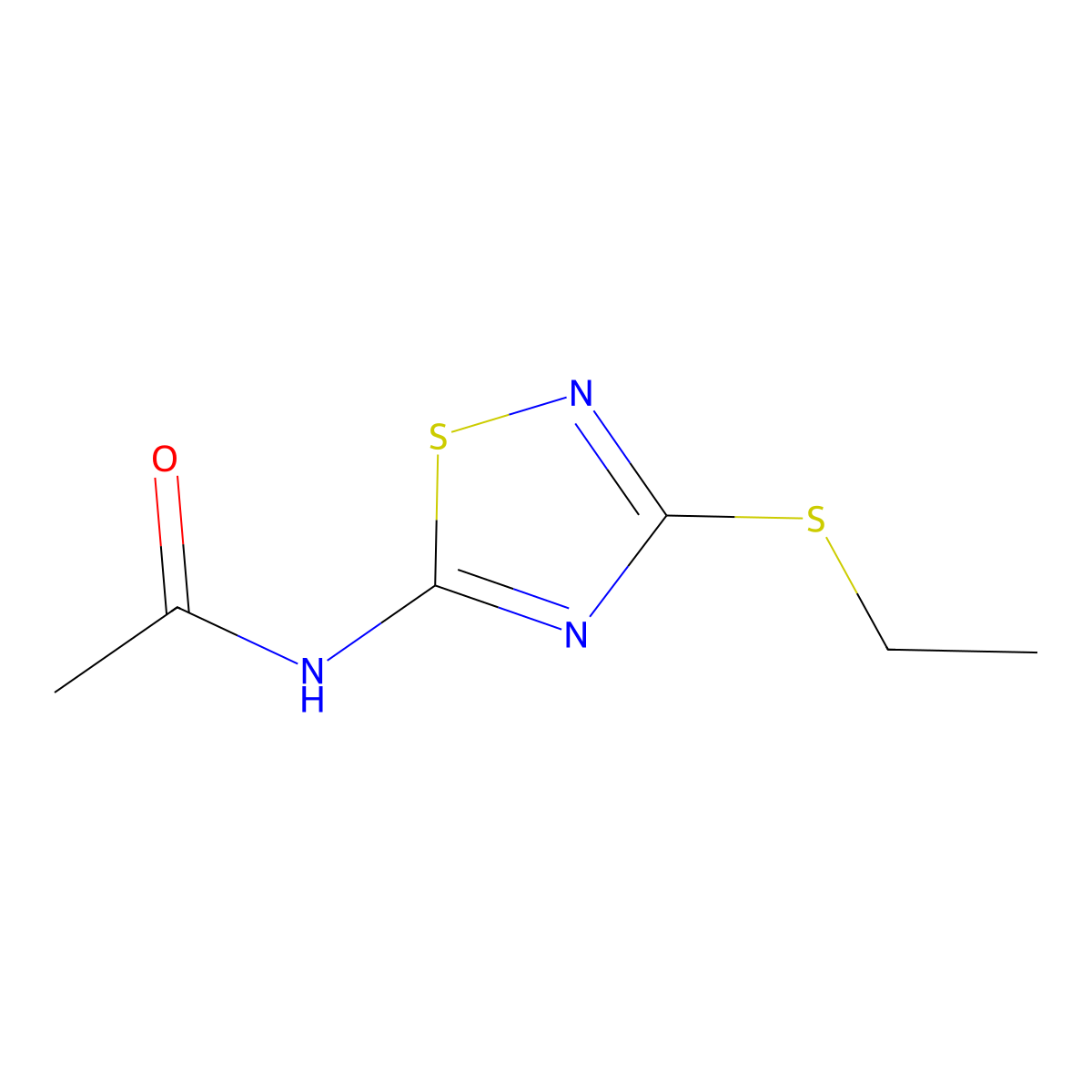 N-[3-(Ethylthio)-1,2,4-thiadiazol-5-yl]acetamide molecular structure, CAS 267222-16-2