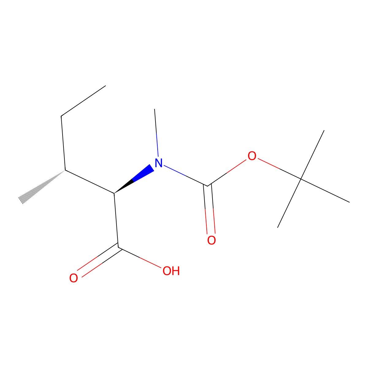 Boc-D-MeIle-OH molecular structure, CAS 267223-87-0
