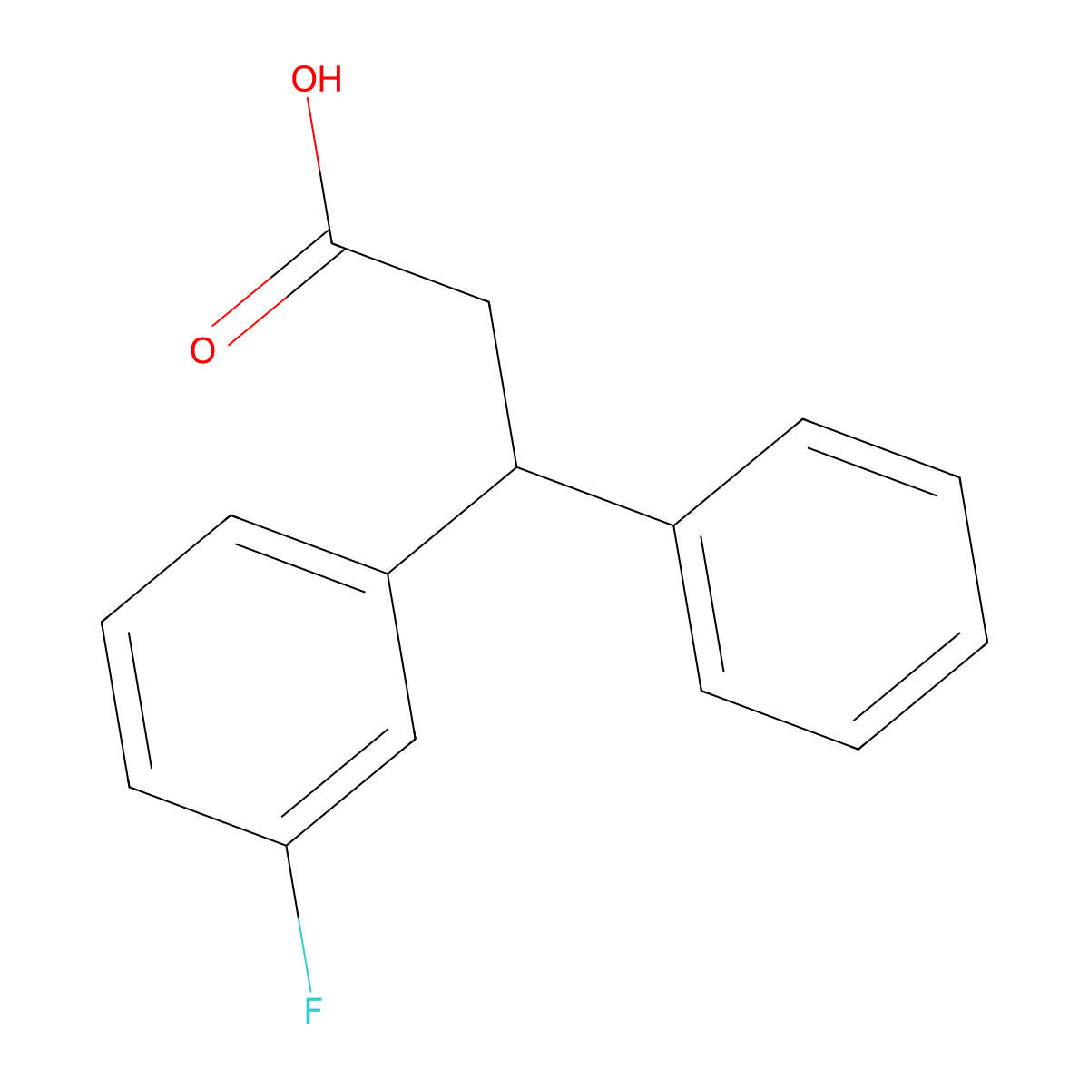 3-(3-Fluorophenyl)-3-phenylpropanoic acid molecular structure, CAS 267225-81-0
