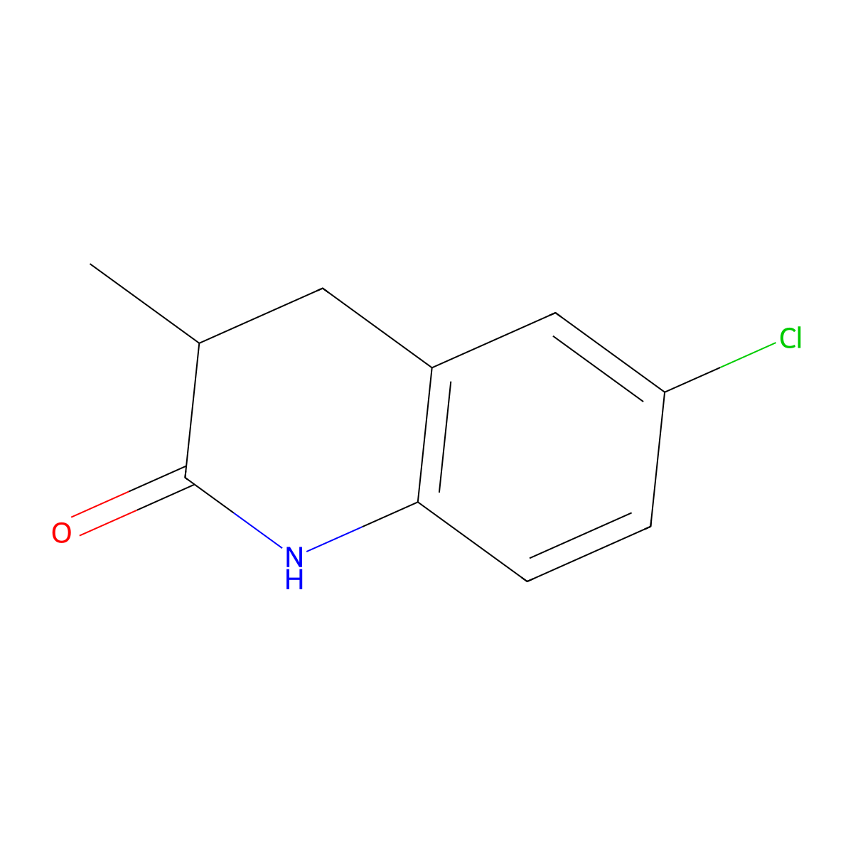 2(1H)-Quinolinone, 6-chloro-3,4-dihydro-3-methyl- molecular structure, CAS 267226-20-0