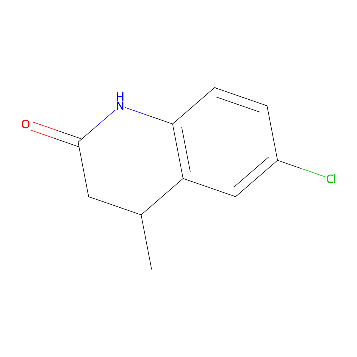 2(1H)-Quinolinone, 6-chloro-3,4-dihydro-4-methyl- molecular structure, CAS 267226-21-1