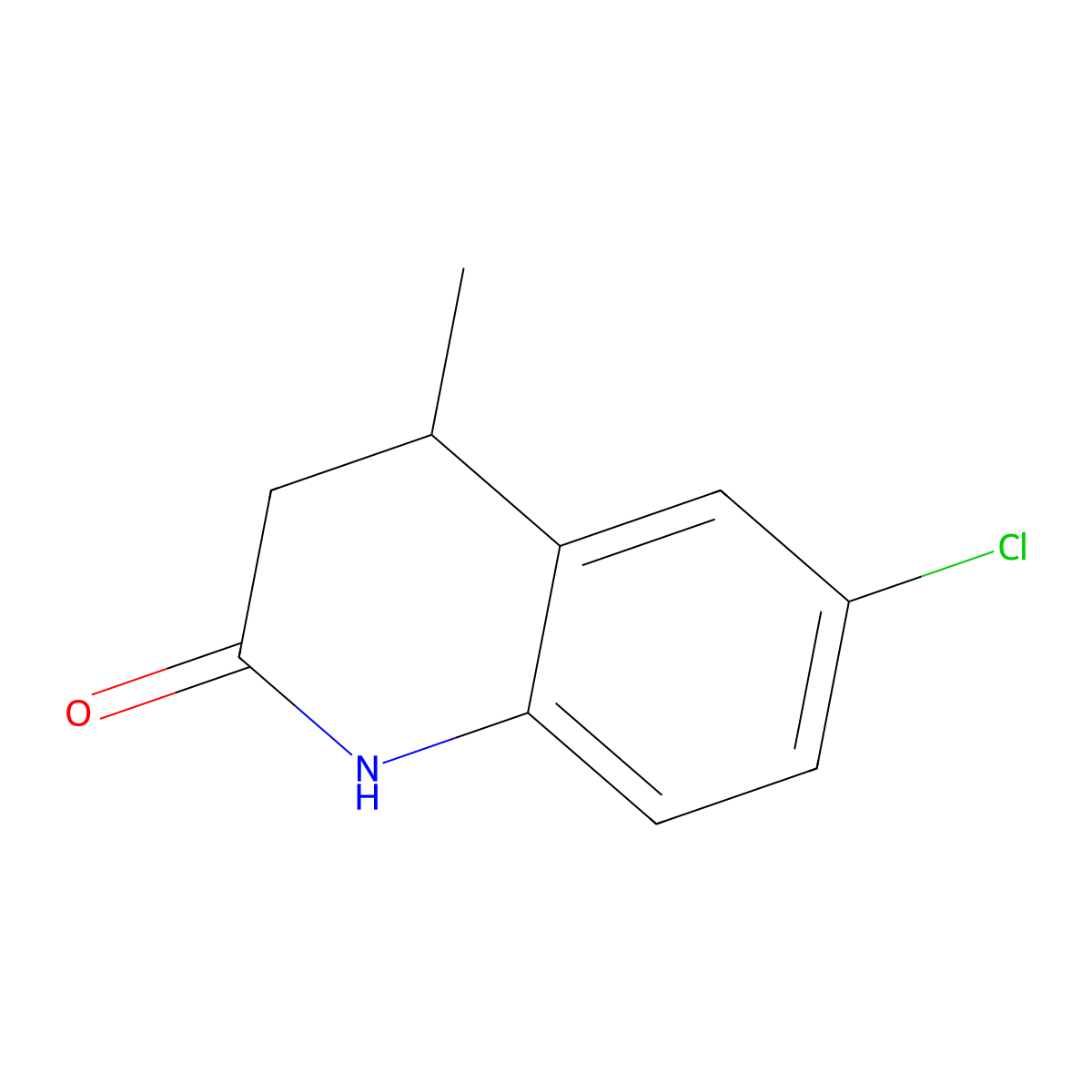 2(1H)-Quinolinone, 6-chloro-3,4-dihydro-4-methyl- molecular structure, CAS 267226-21-1