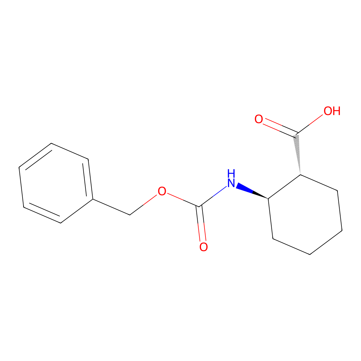 (1R,2R)-2-(((Benzyloxy)carbonyl)amino)cyclohexanecarboxylic acid molecular structure, CAS 267230-48-8