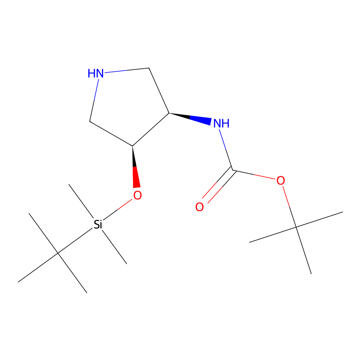 tert-Butyl N-[(3R,4S)-4-[(tert-Butyldimethylsilyl)oxy]pyrrolidin-3-yl]carbamate molecular structure, CAS 267234-20-8