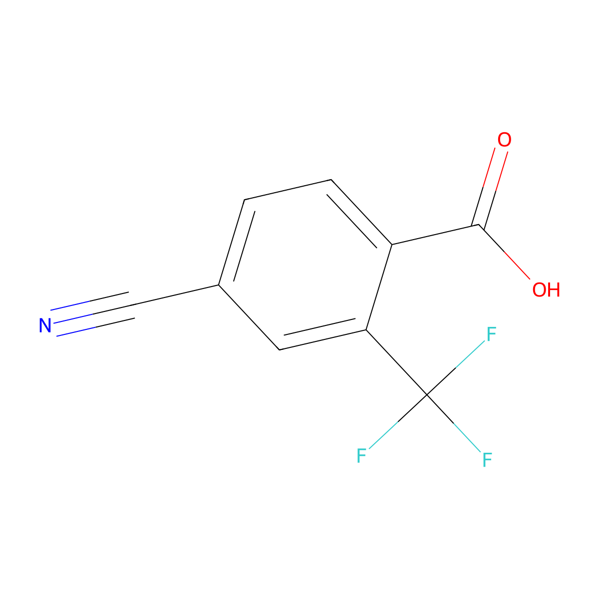 4-Cyano-2-(trifluoromethyl)benzoic acid molecular structure, CAS 267242-09-1