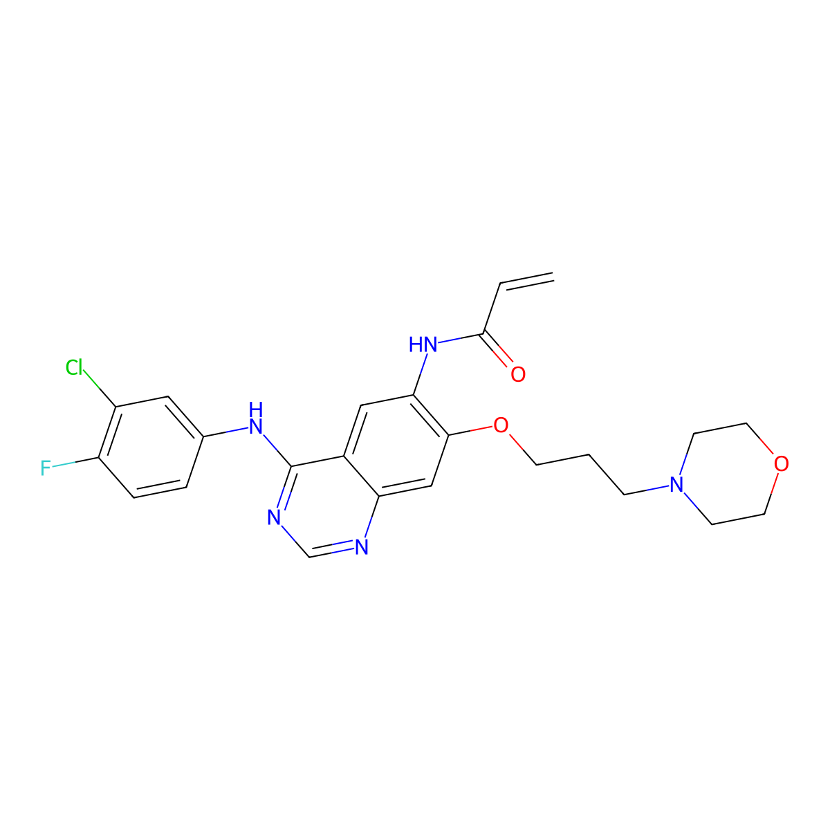 Canertinib molecular structure, CAS 267243-28-7