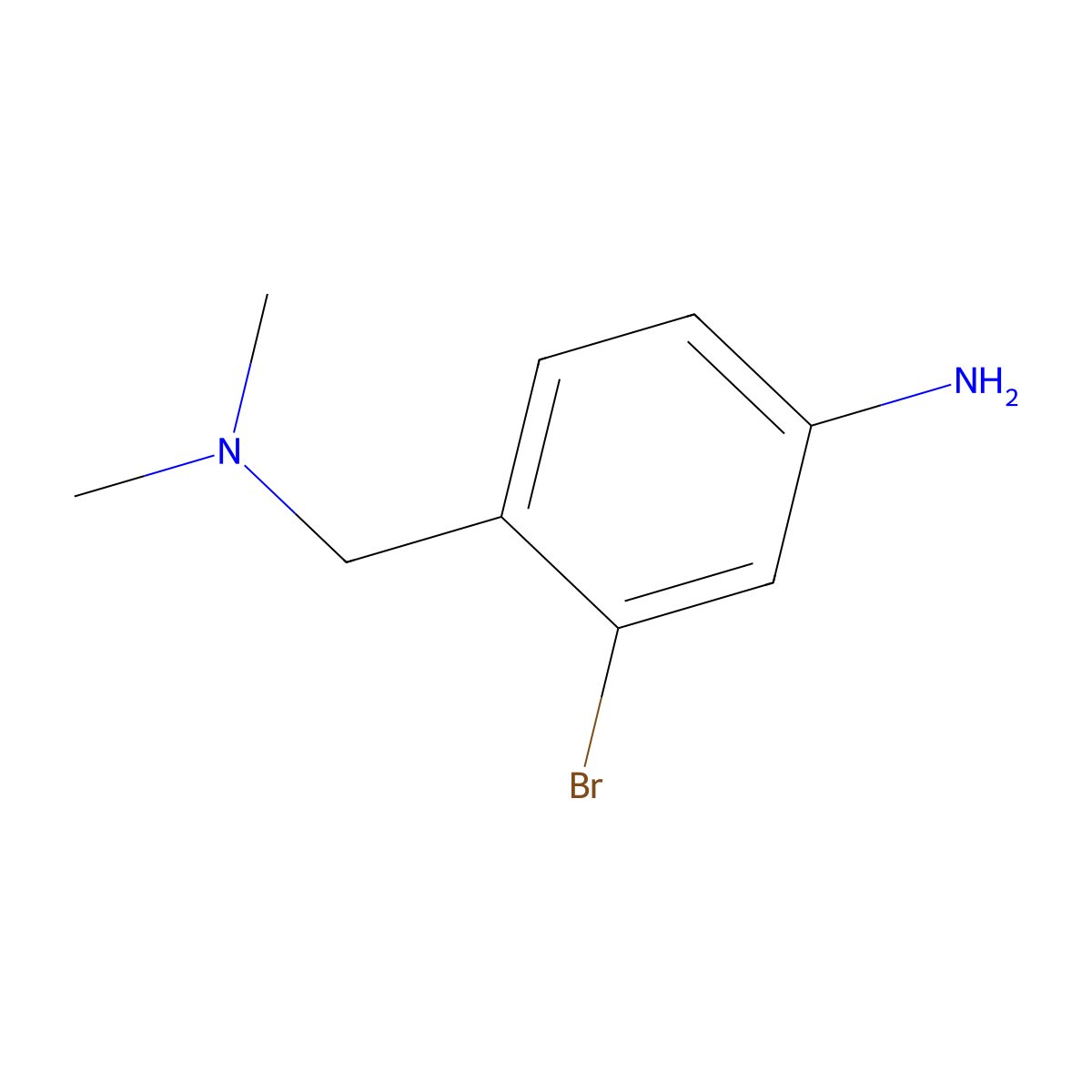 3-Bromo-4-((dimethylamino)methyl)aniline molecular structure, CAS 267243-38-9