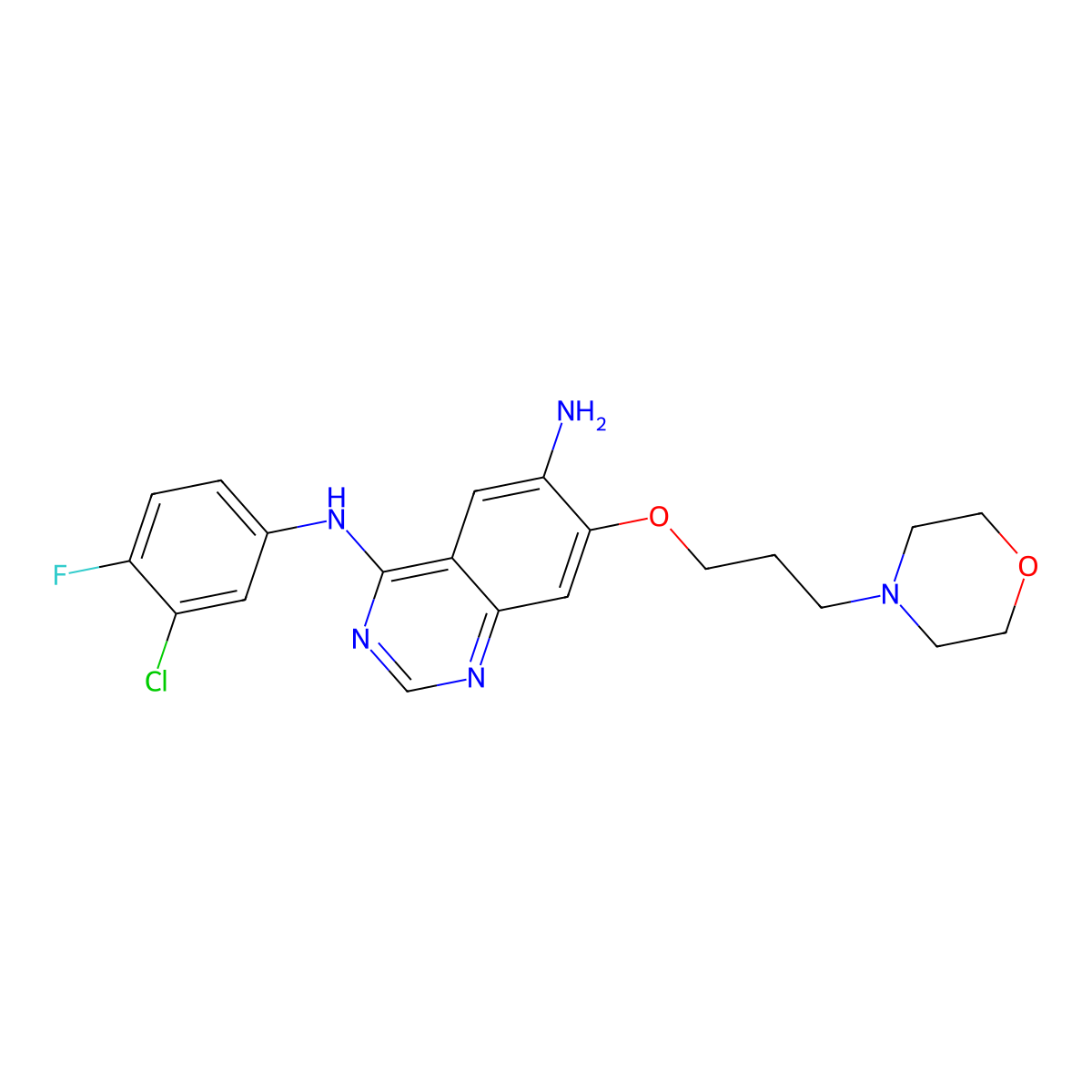 N4-(3-Chloro-4-fluorophenyl)-7-(3-morpholinopropoxy)quinazoline-4,6-diamine molecular structure, CAS 267243-68-5