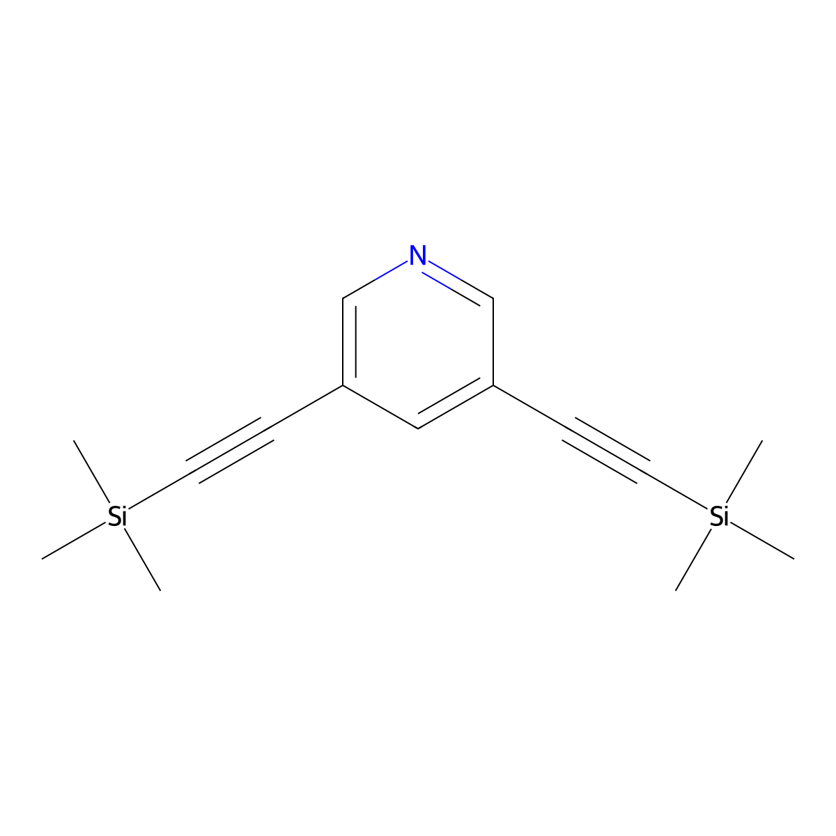 3,5-Bis(2-(trimethylsilyl)ethynyl)pyridine molecular structure, CAS 267244-88-2