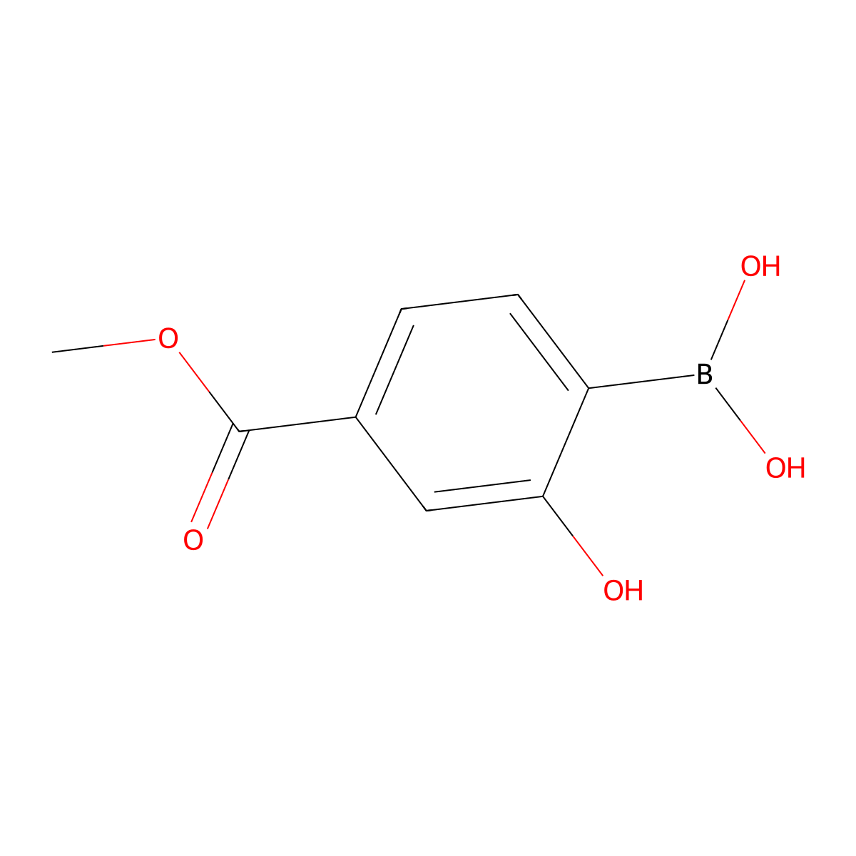 [2-Hydroxy-4-(methoxycarbonyl)phenyl]boronic acid molecular structure, CAS 2672481-64-8