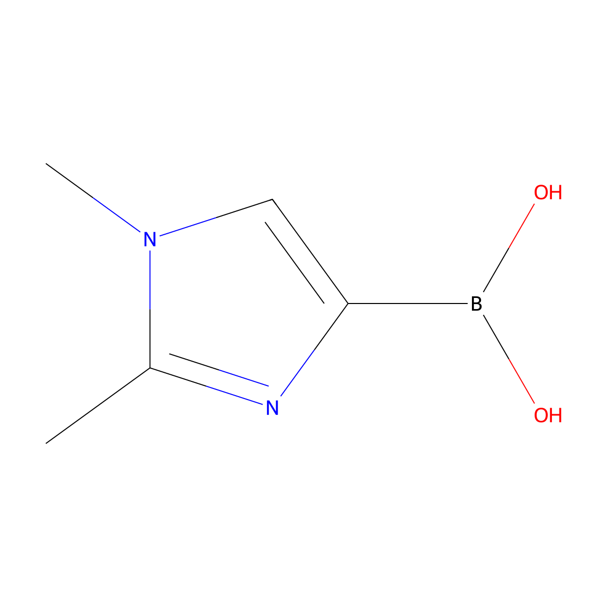 (1,2-dimethyl-1H-imidazol-4-yl)boronic acid molecular structure, CAS 2672485-53-7