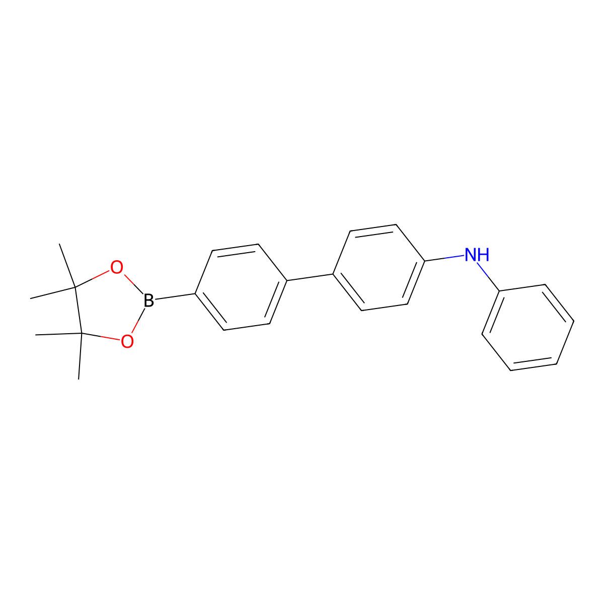 N-Phenyl-4'-(4,4,5,5-tetramethyl-1,3,2-dioxaborolan-2-yl)[1,1'-biphenyl]-4-amine molecular structure, CAS 2672573-05-4