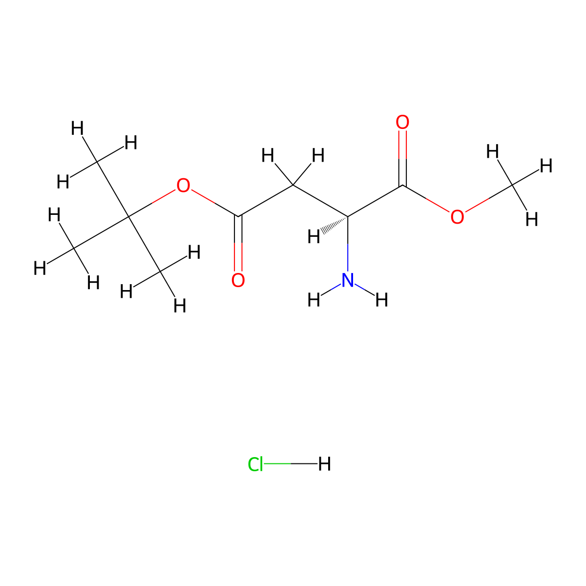 H-Asp(OtBu)-OMe.HCl molecular structure, CAS 2673-19-0