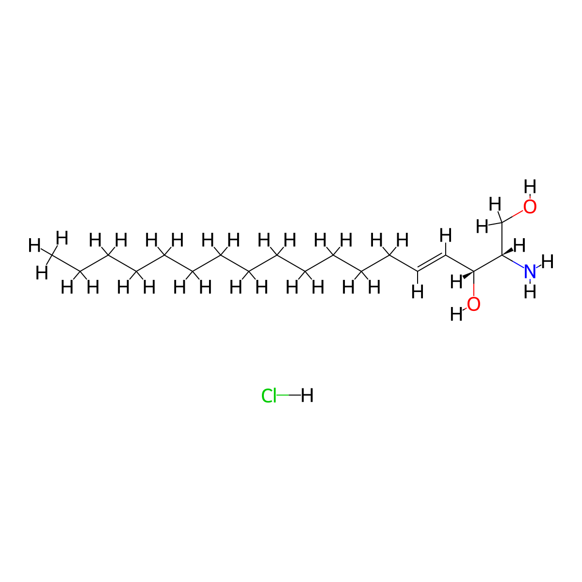 D-erythro-Sphingosine hydrochloride molecular structure, CAS 2673-72-5