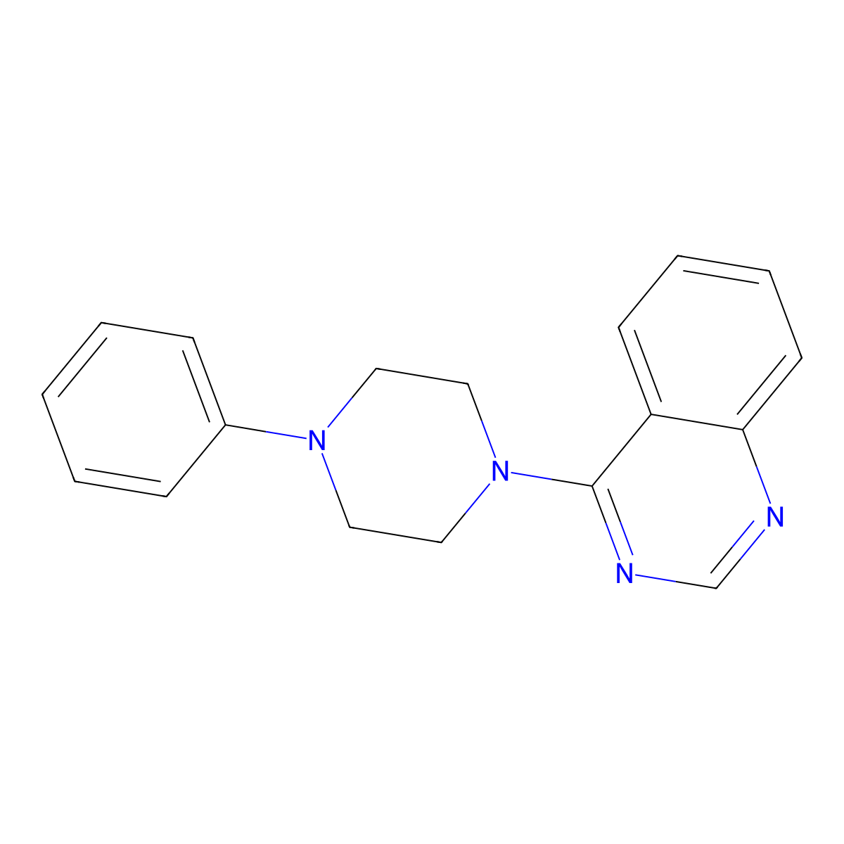 4-(4-Phenylpiperazin-1-yl)quinazoline molecular structure, CAS 26731-87-3