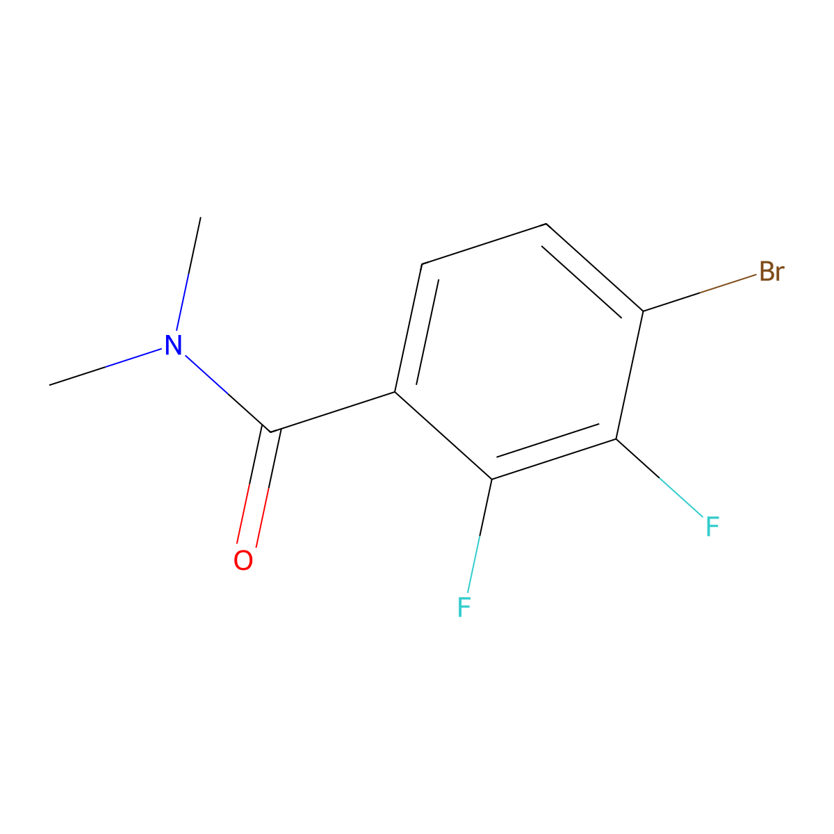 4-bromo-2,3-difluoro-N,N-dimethylbenzamide molecular structure, CAS 2673219-60-6
