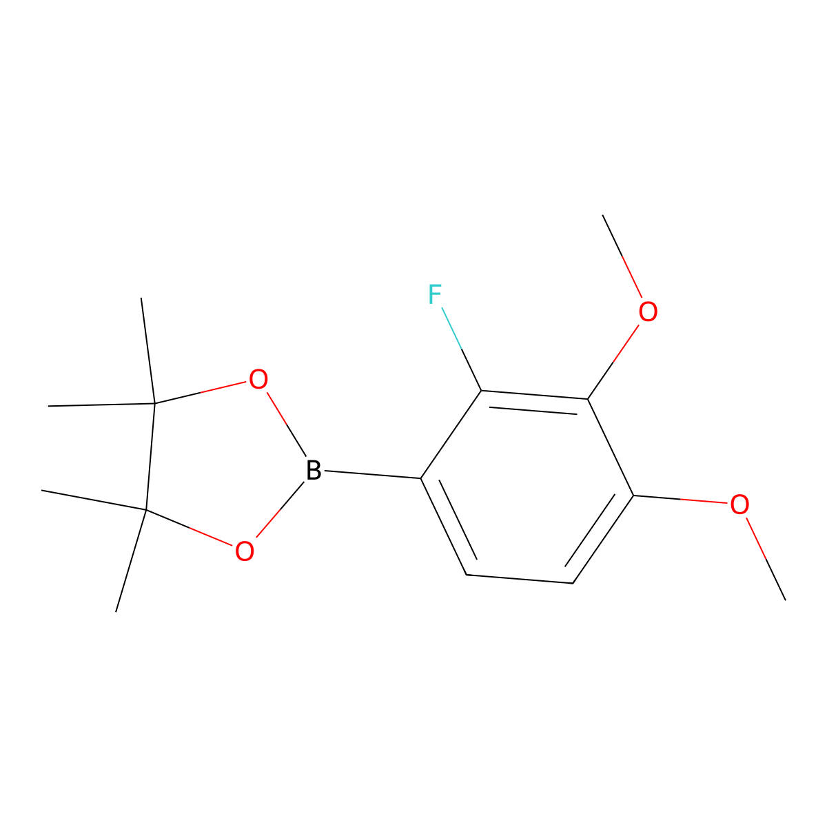 2-(2-Fluoro-3,4-dimethoxyphenyl)-4,4,5,5-tetramethyl-1,3,2-dioxaborolane molecular structure, CAS 2673219-68-4