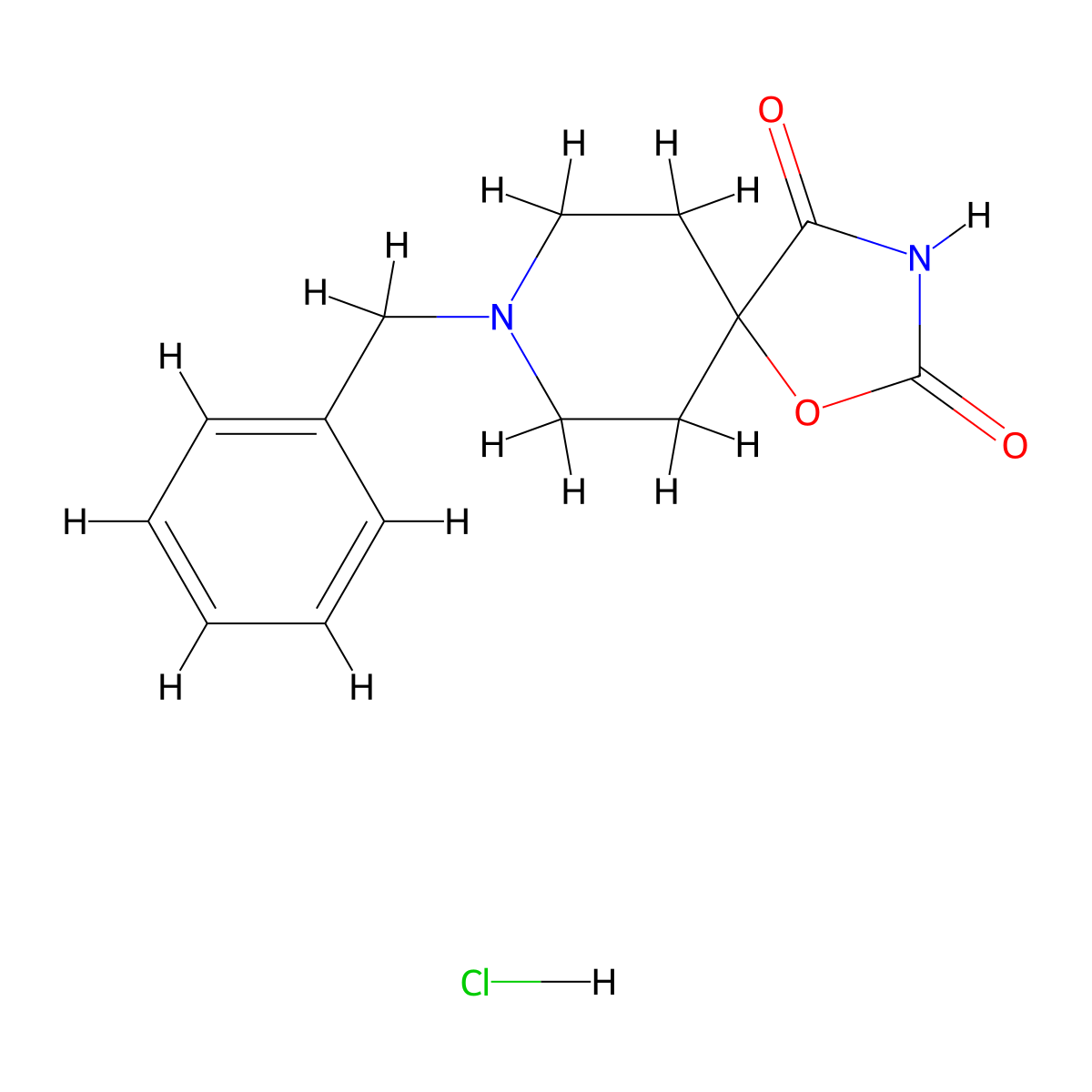 8-Benzyl-1-oxa-3,8-diazaspiro[4.5]decane-2,4-dione hydrochloride molecular structure, CAS 26733-61-9